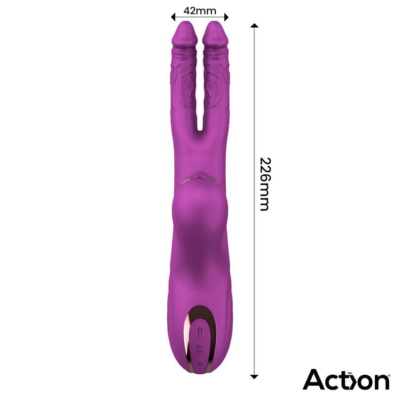 ACTION Nico Vibrador con Dildos Alternantes y Bola Percutora 4 Motores