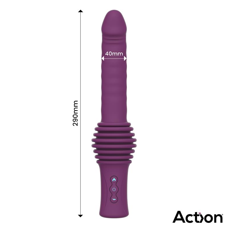 ACTION Roxer Sex Machine con Vibración, Thrusting, Efecto Calor y Control Remoto