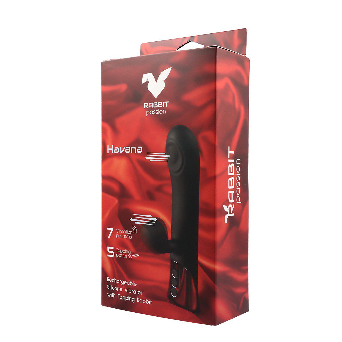HAVANA RECHARGEABLE SILICONE VIBRATOR WITH TAPPING RABBIT AND TAPPING SHAFT