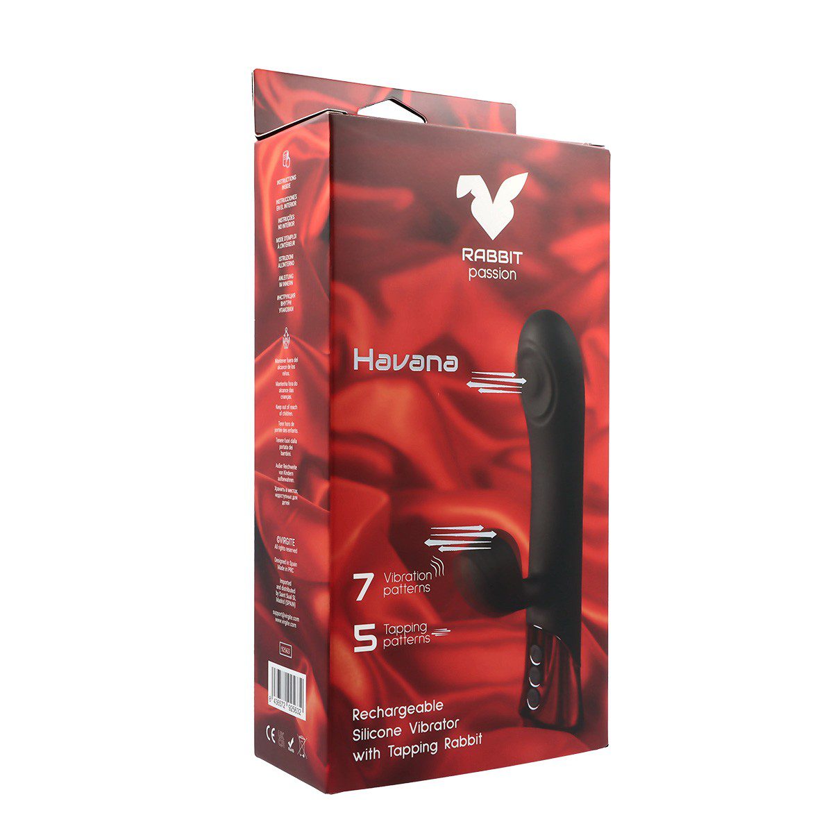 HAVANA RECHARGEABLE SILICONE VIBRATOR WITH TAPPING RABBIT AND TAPPING SHAFT
