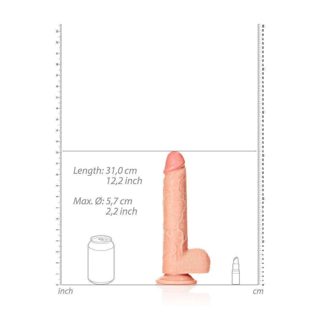DILDO REALISTA CON TESTICULOS STRAIGHT 11 /28 CM FLESH REALROCK