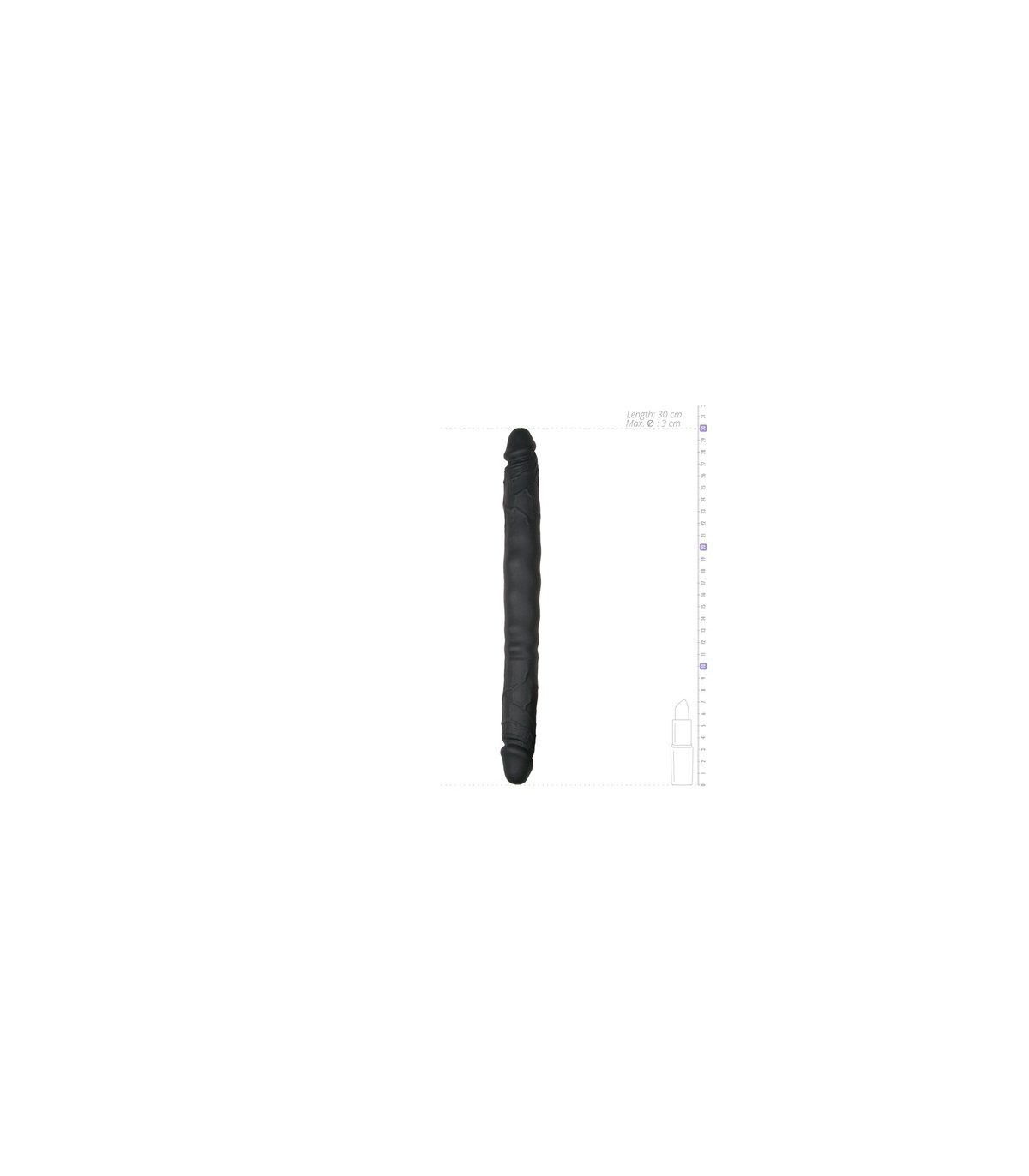 DILDO DOBLE DOUBLE ENDED DILDO NEGRO