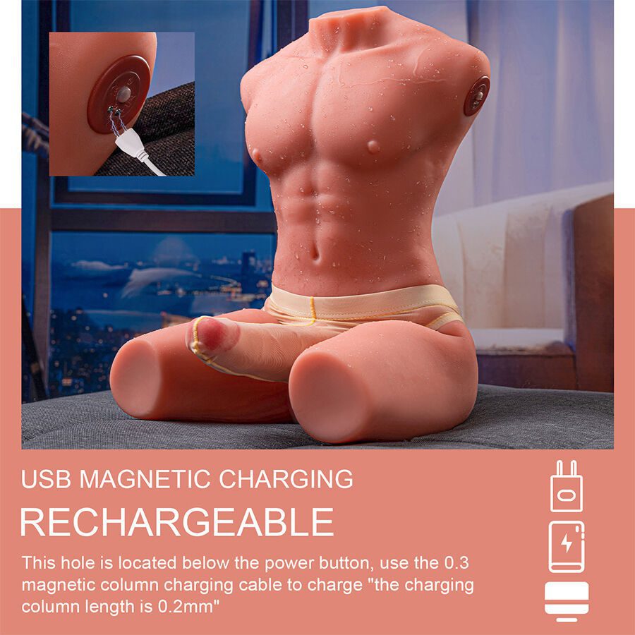 XISE - JASON HALF BODY TORSO REALÍSTICO MASCULINO CON THRUSTING Y VIBRACIÓN 55 CM - Imagen 17