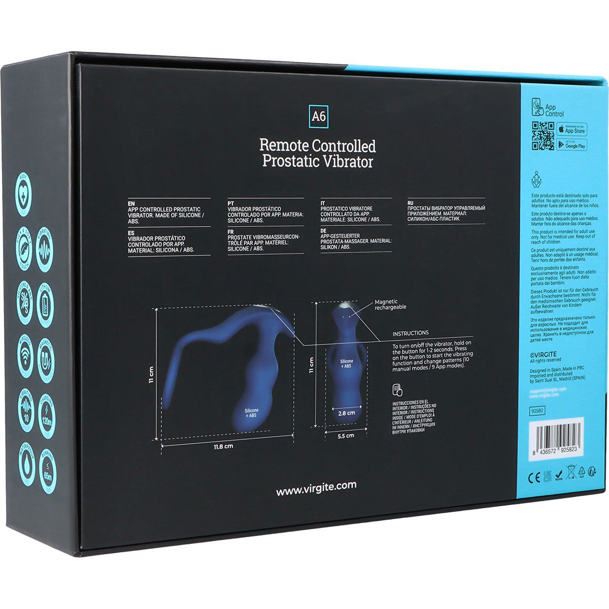 A6 REMOTE CONTROLLED PROSTATIC VIBRATOR