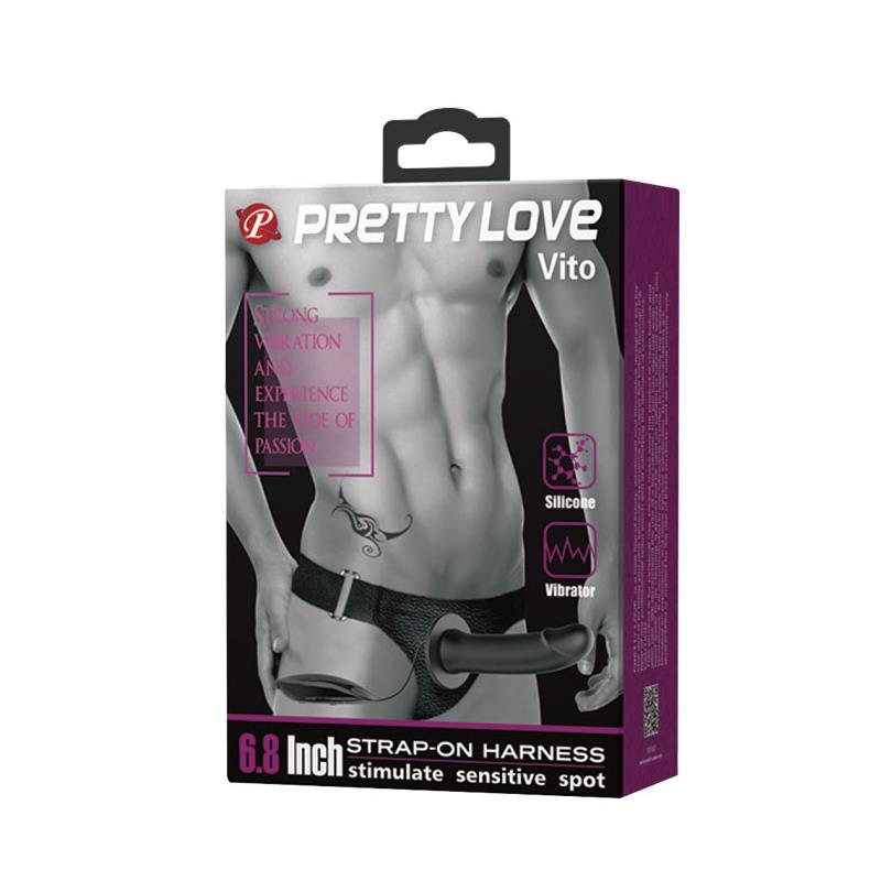 PRETTYLOVE Arnés con Dildo Hueco con Vibración Vito