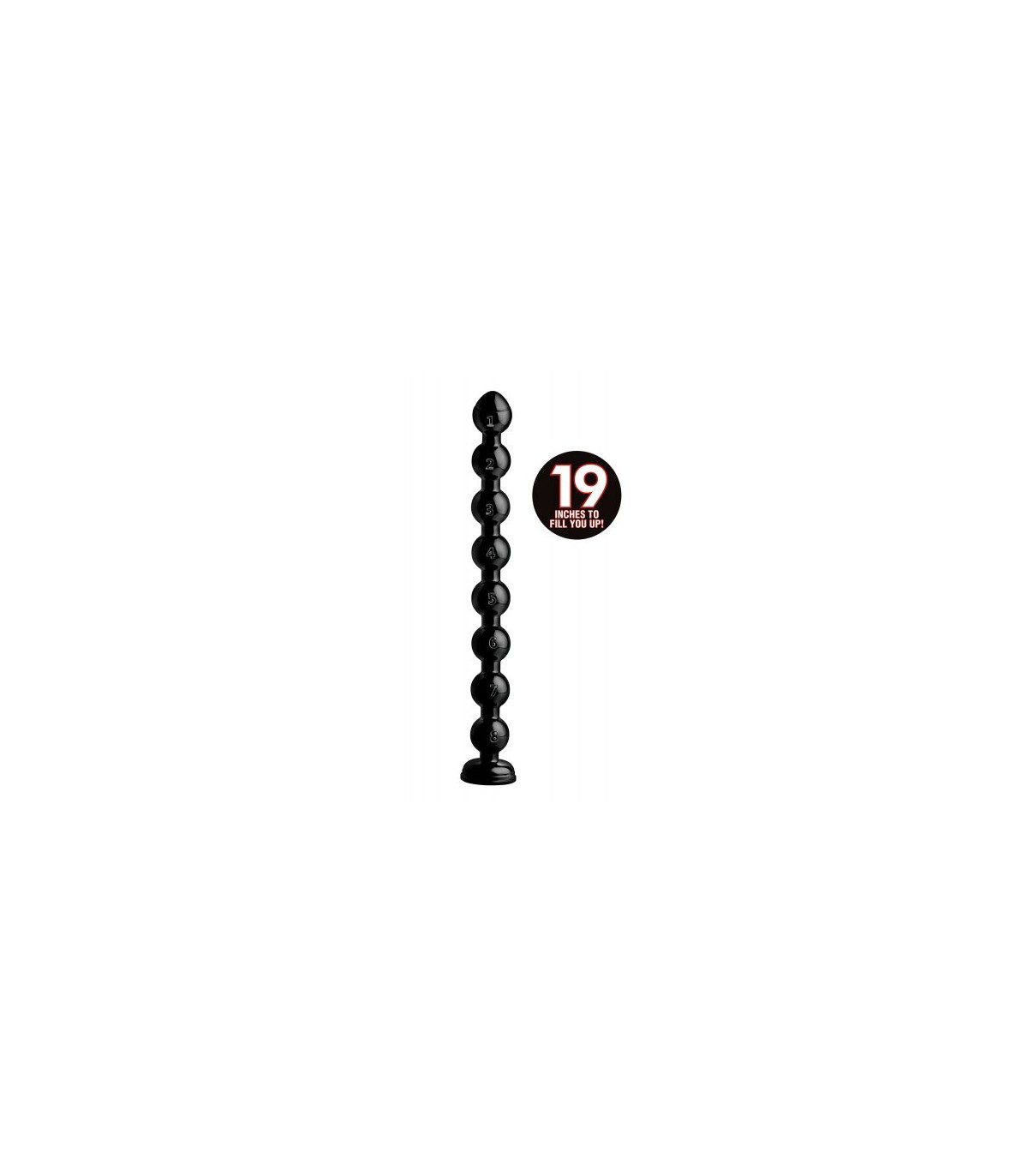 DILDO BOLAS CON VENTOSA 50"8 CM NEGRO