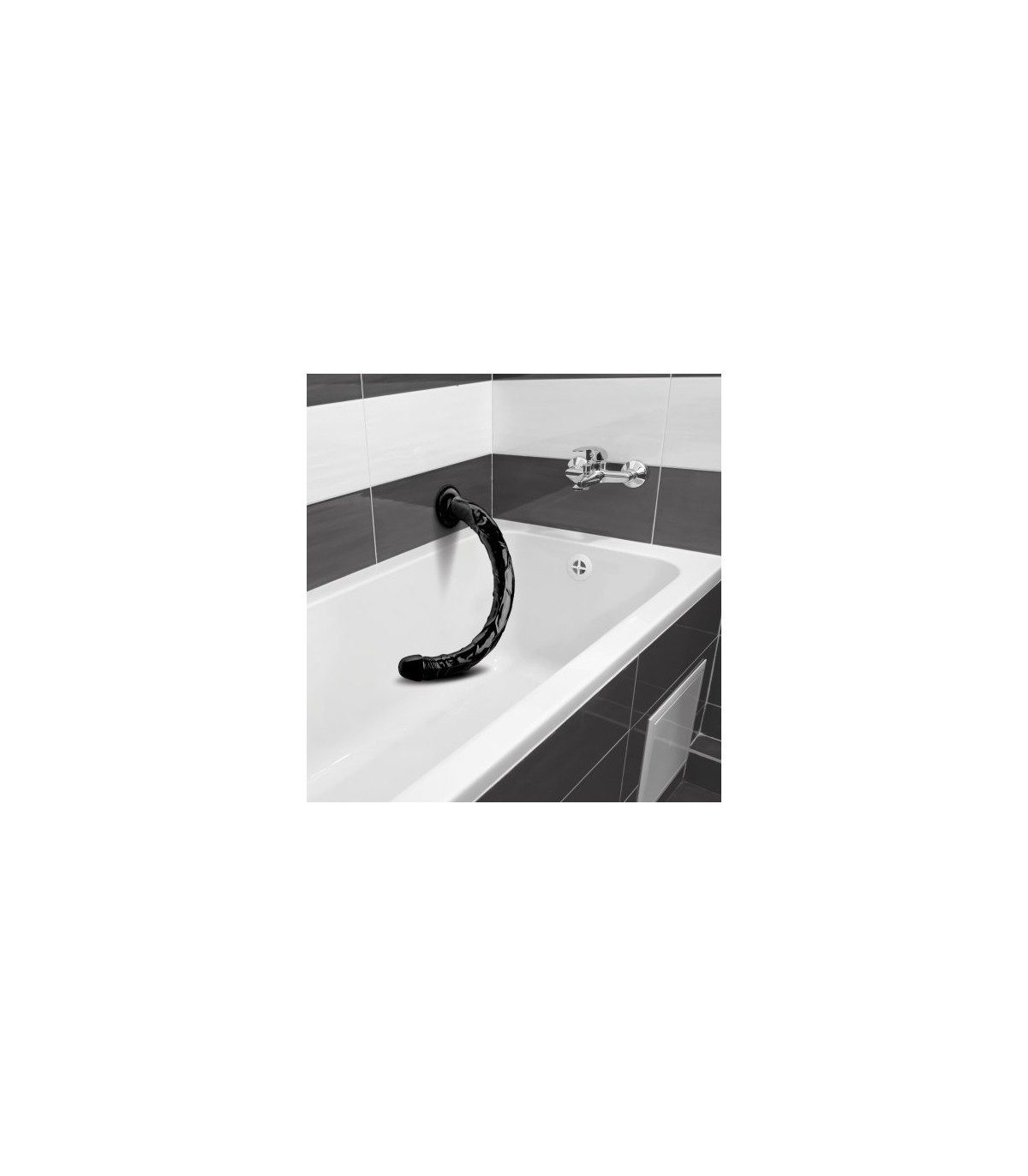 DILDO PENE C/ VENTOSA 50"8 CM NEGRO
