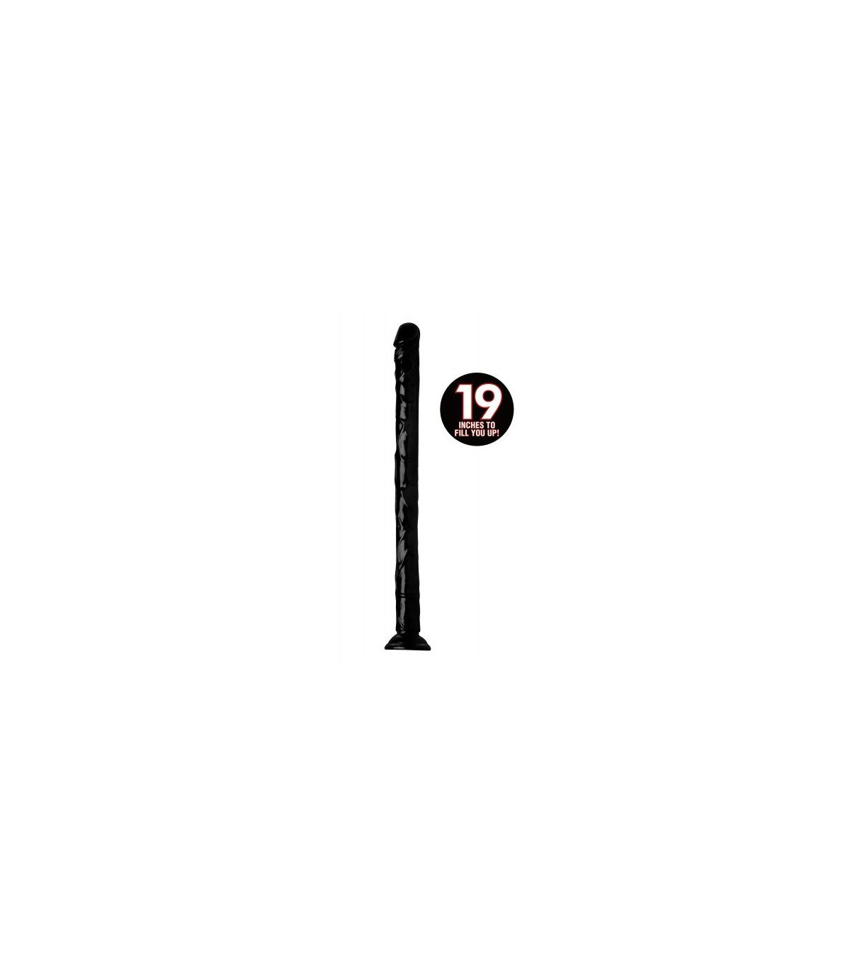 DILDO PENE C/ VENTOSA 50"8 CM NEGRO