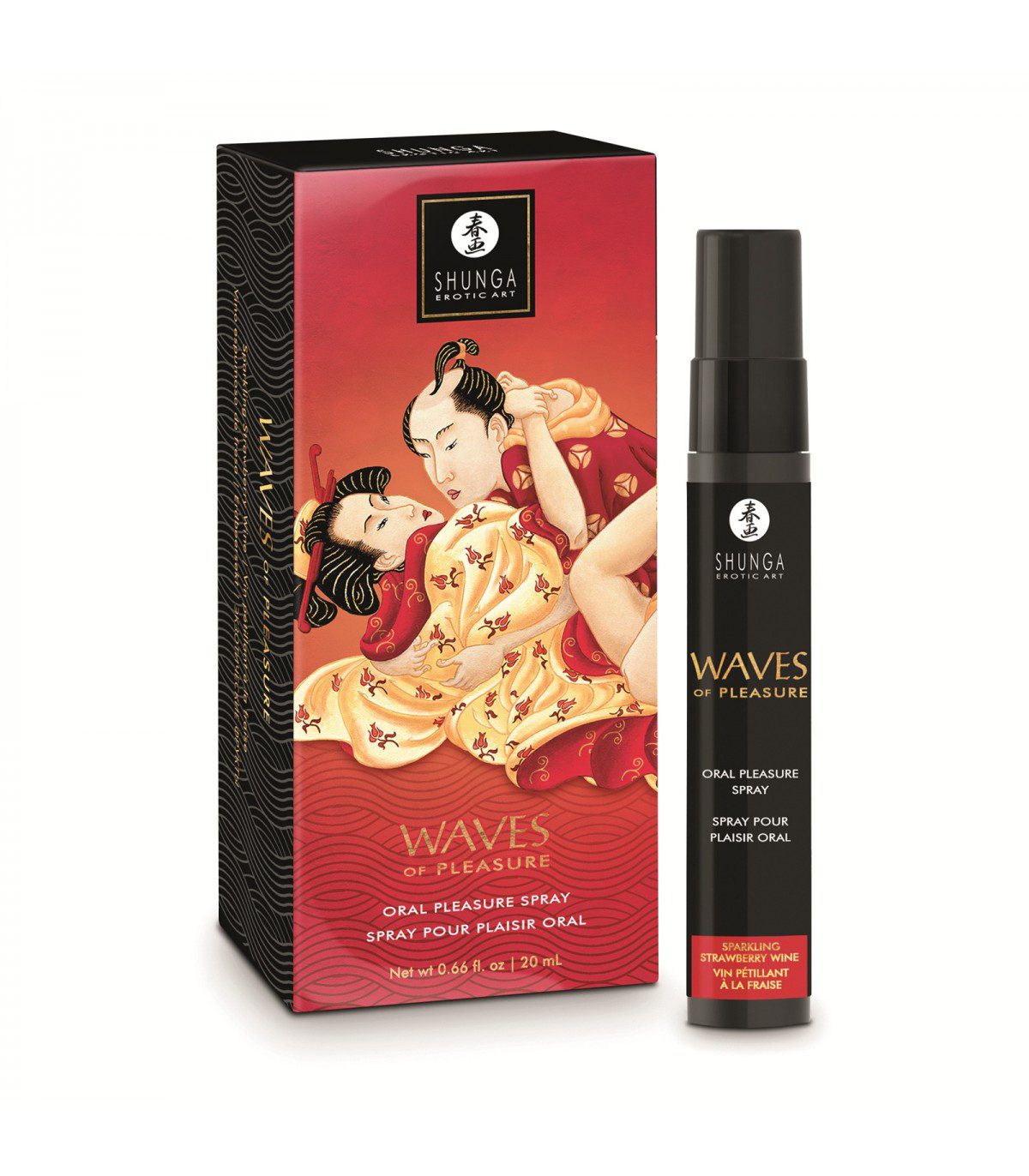 SHUNGA SPRAY ORAL WAVES PLEASURE 20 ML FRESAS CHAMPAGNE - Imagen 4