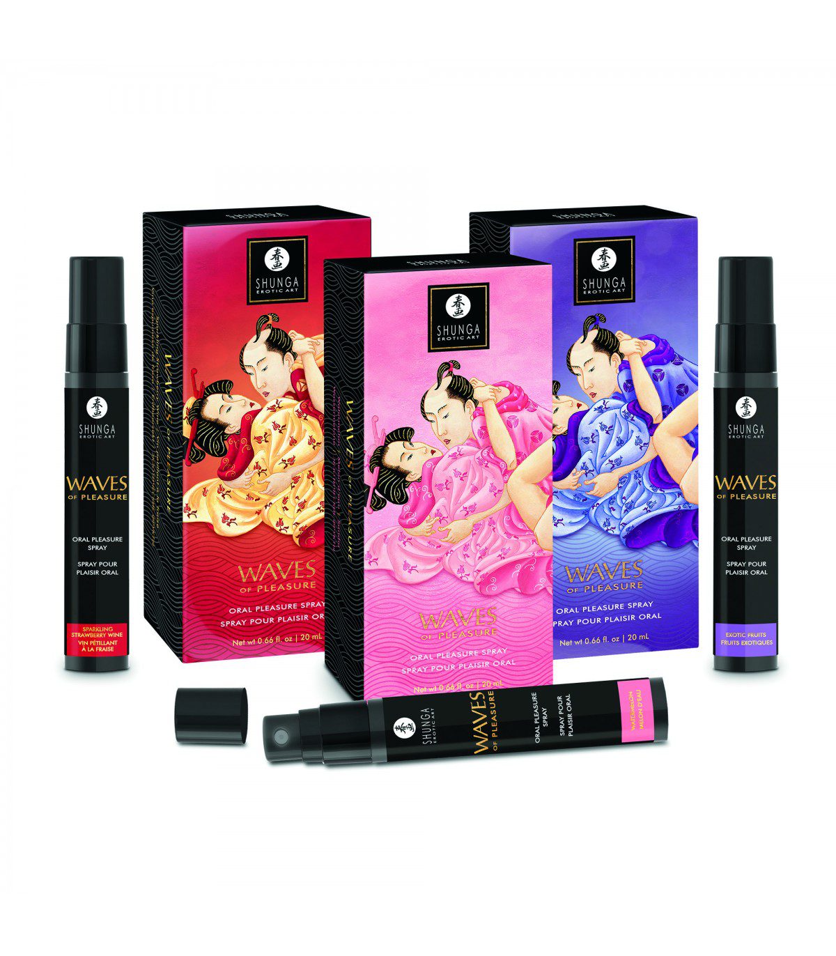 SHUNGA SPRAY ORAL WAVES PLEASURE 20 ML FRESAS CHAMPAGNE - Imagen 3