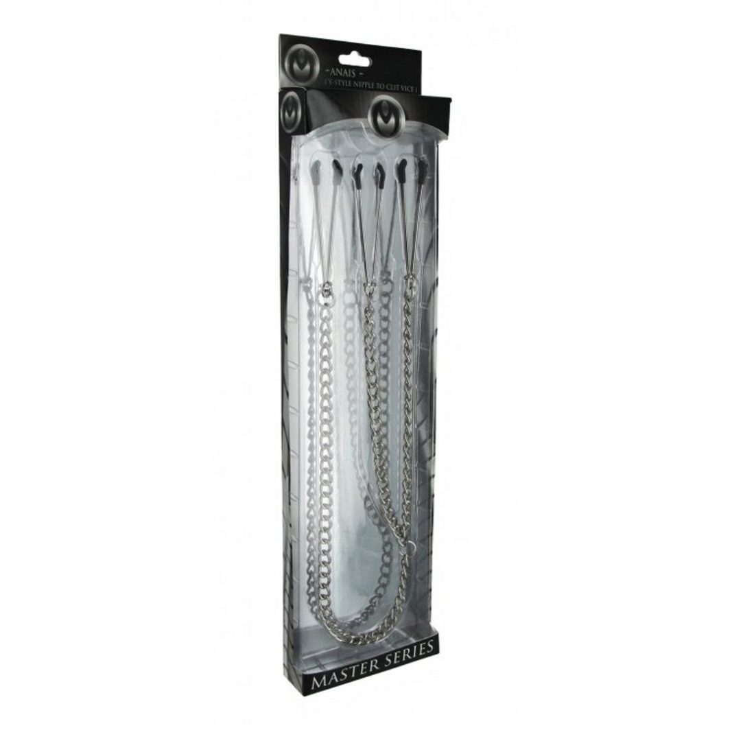 PINZAS PARA PEZONES Y CLÍTORIS CON CADENA TWEEZER MASTER SERIES XR BRANDS