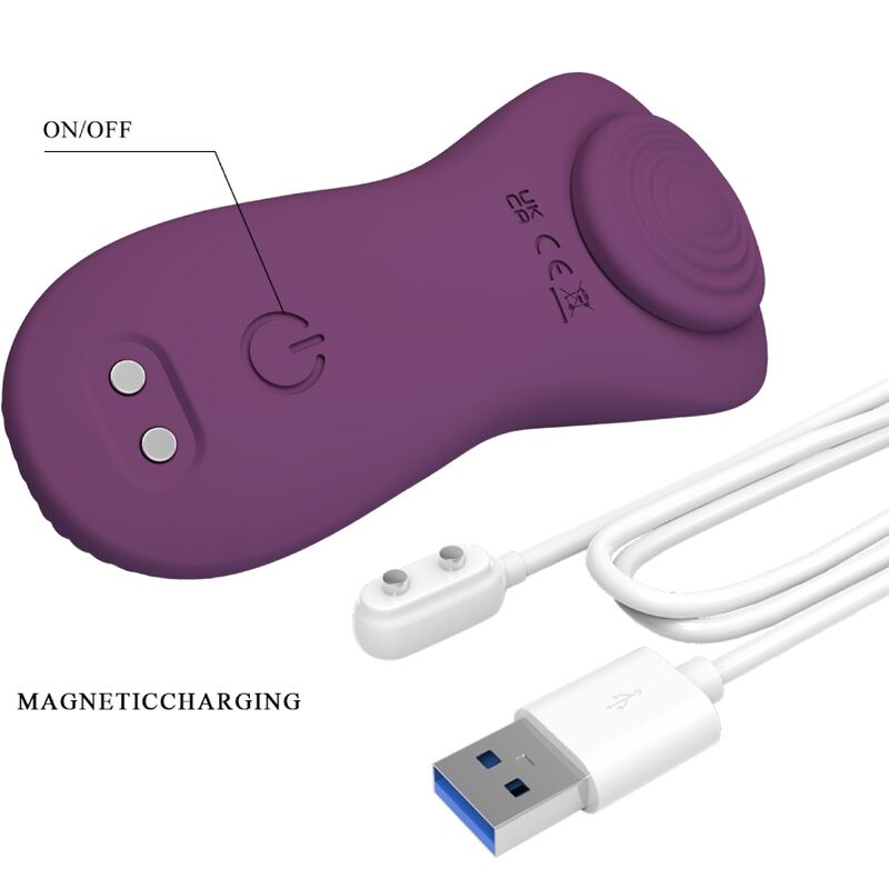 MANE MASAJEADOR LAY ON CLÍTORIS 10 VIBRACIONES CONTROL REMOTO MORADO