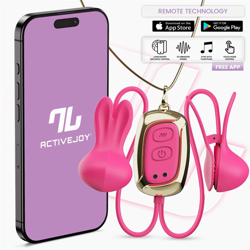 INTOYOU APP SERIES Tickly Pinzas para Pezones con Vibración, Control y Collar con APP
