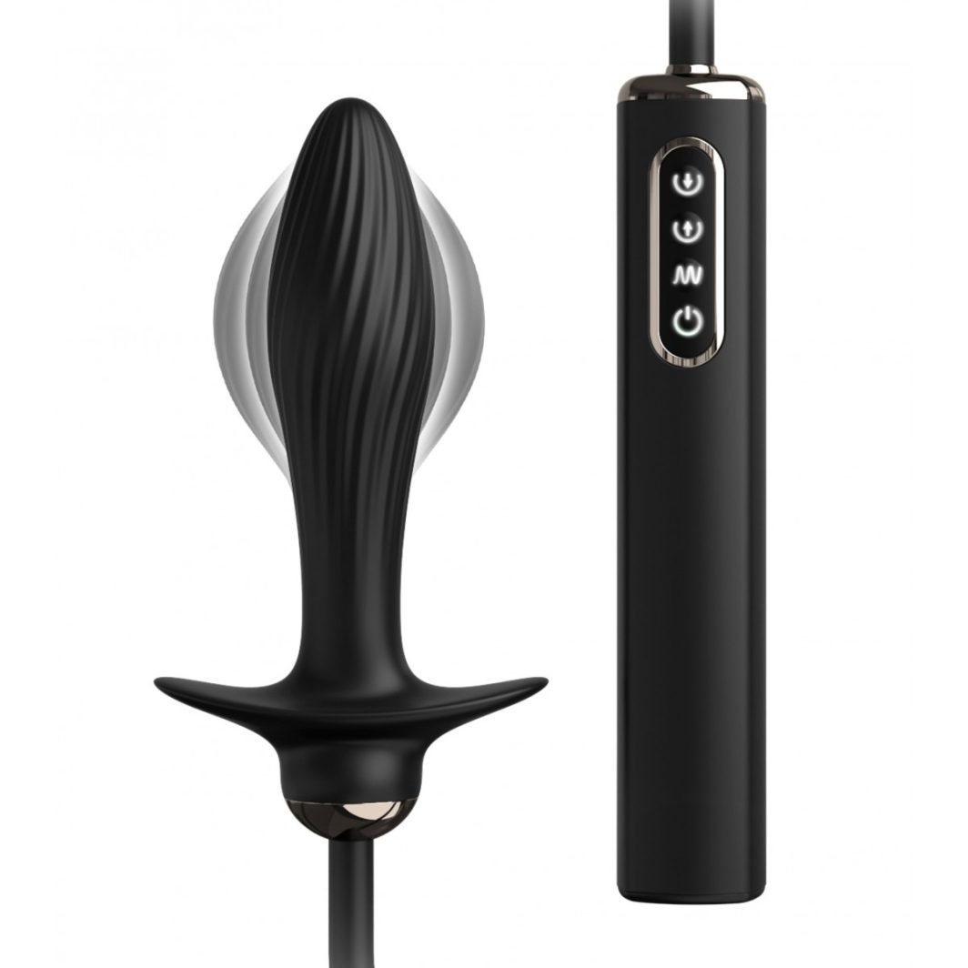 AUTO-THROB INFLATABLE VIBRATING PLUG BLACK