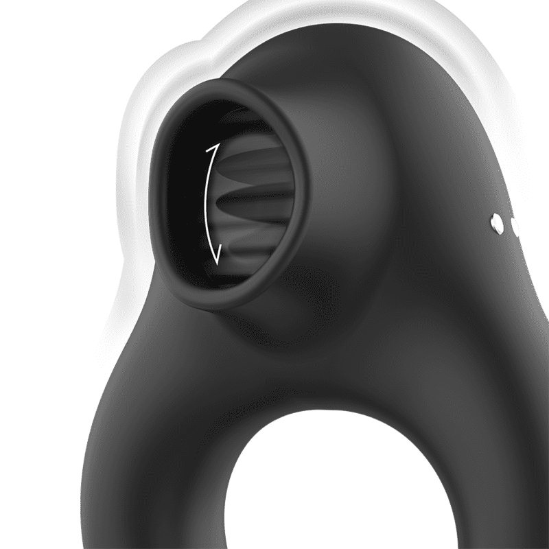 BLACK&SILVER ANILLO VIBRADOR SILICONA 3 MOTORES RECARGABLE NEGRO