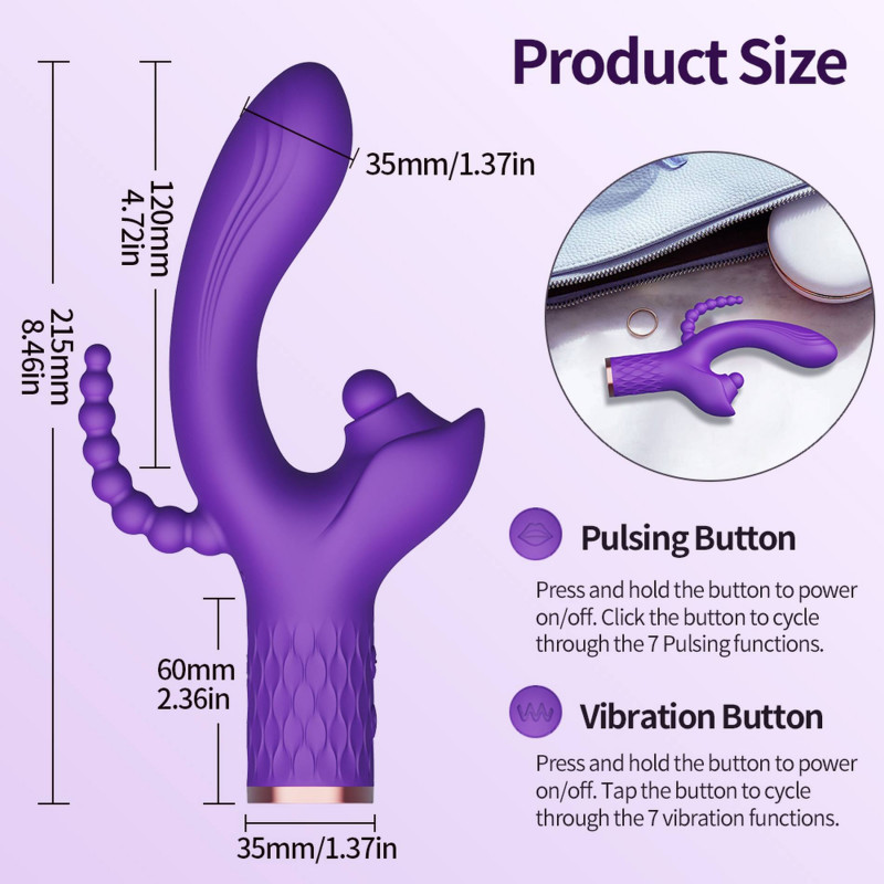 PATTY Vibrador, Tapping, estimulación Anal 49 modos , Recargable - Imagen 3