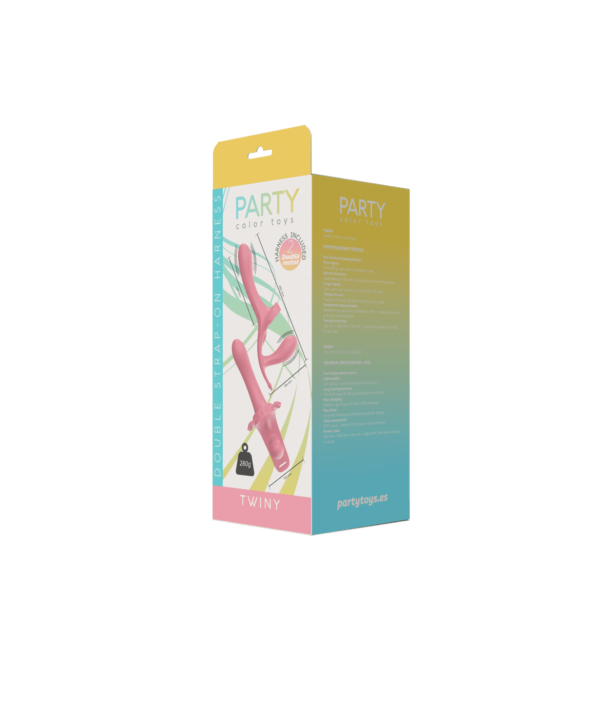 ARNÉS TWINY STRAP-ON DOBLE VIBR SILICONA LÍQUIDA USB