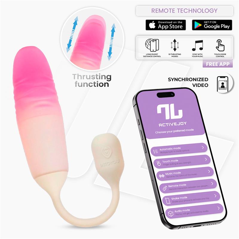 INTOYOU APP SERIES NexEgg Motion Huevo Vibrador con Thrusting App Beige/Rosa