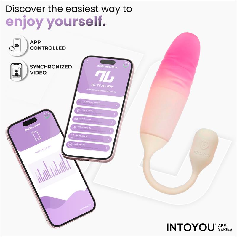INTOYOU APP SERIES NexEgg Motion Huevo Vibrador con Thrusting App Beige/Rosa