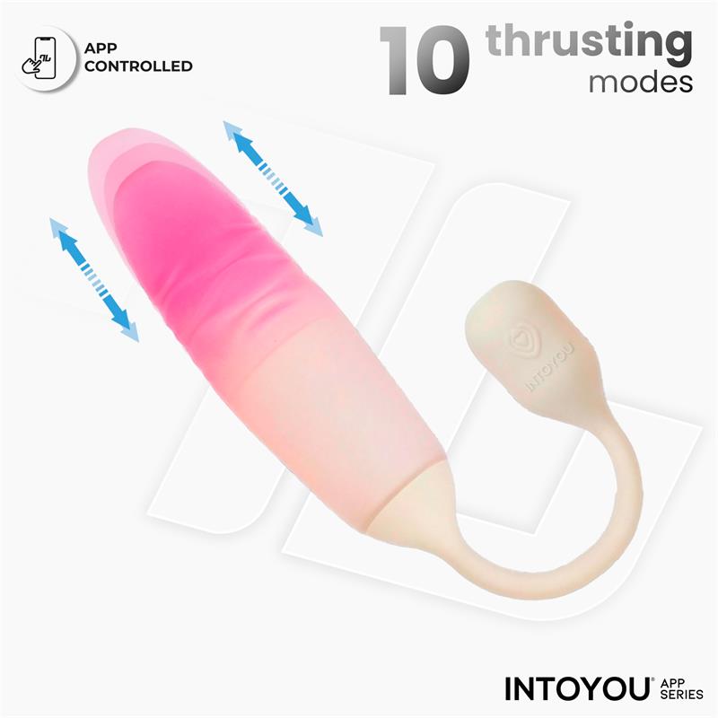 INTOYOU APP SERIES NexEgg Motion Huevo Vibrador con Thrusting App Beige/Rosa
