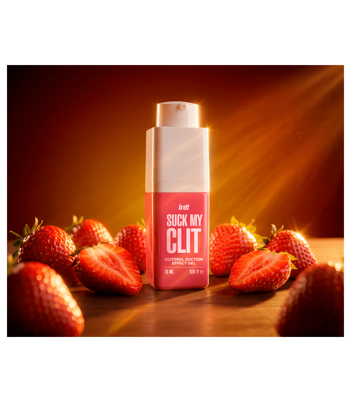 INTT Suck My Clit Fresa 15 ml | Gel Estimulante Clitoriano con Efecto Succión