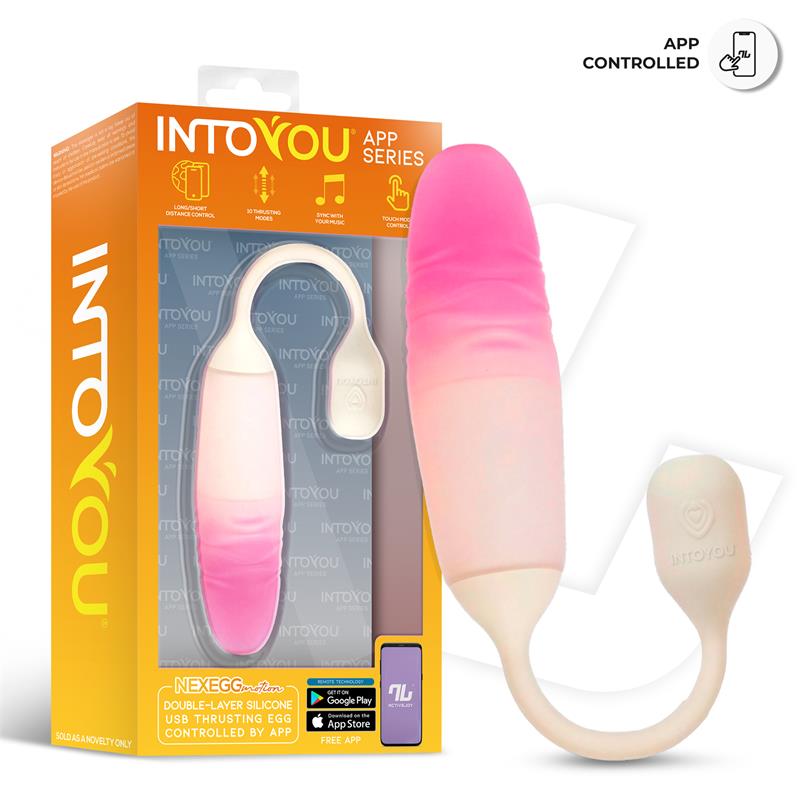 INTOYOU APP SERIES NexEgg Motion Huevo Vibrador con Thrusting App Beige/Rosa