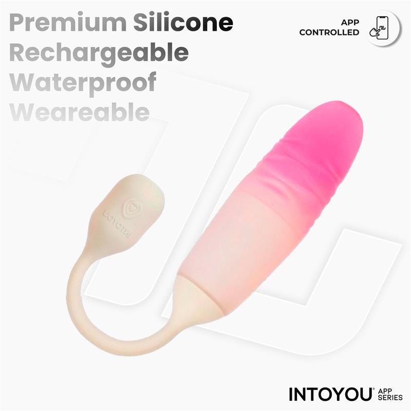INTOYOU APP SERIES NexEgg Motion Huevo Vibrador con Thrusting App Beige/Rosa