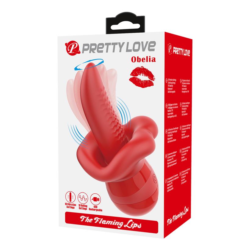 PRETTYLOVE Obelia Estimulador con Vibración y Movimiento Lengua