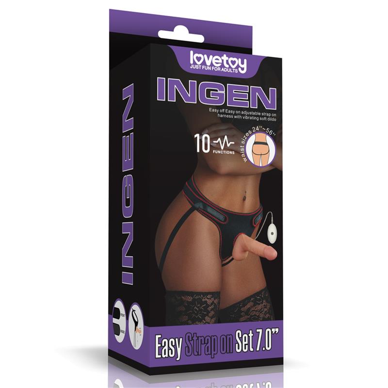 LOVETOY Arnés con Dildo con Vibración y Control Remoto 7.0"