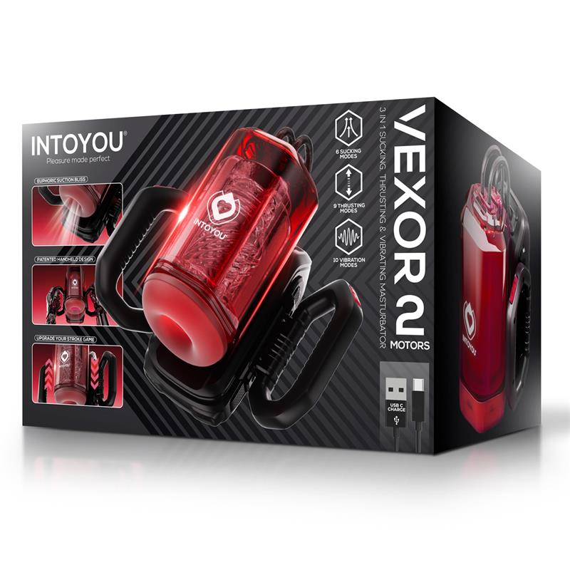 INTOYOU Vexor 3 in 1 Masturbador Masculino Succion, Empuje y Vibración USB-C