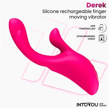 INTOYOU APP SERIES Derek Vibrador con Movimiento Finger 3 Motores y APP