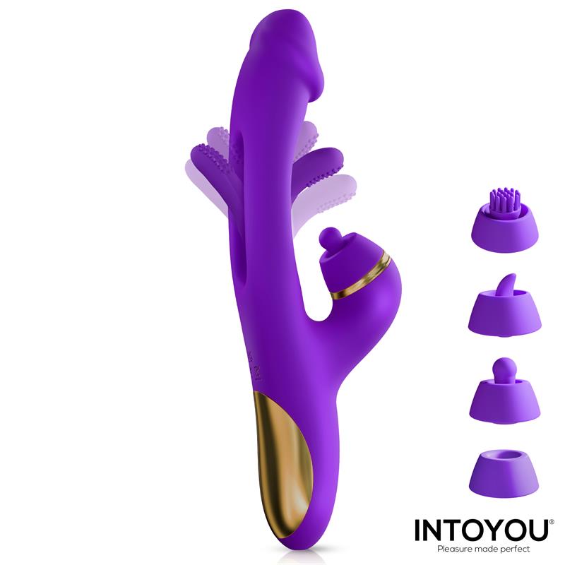 INTOYOU Siter 2.0 Vibrador con Lengua Flapping, Golpeteo y Cabezales Intercambiables