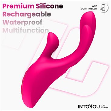 INTOYOU APP SERIES Derek Vibrador con Movimiento Finger 3 Motores y APP