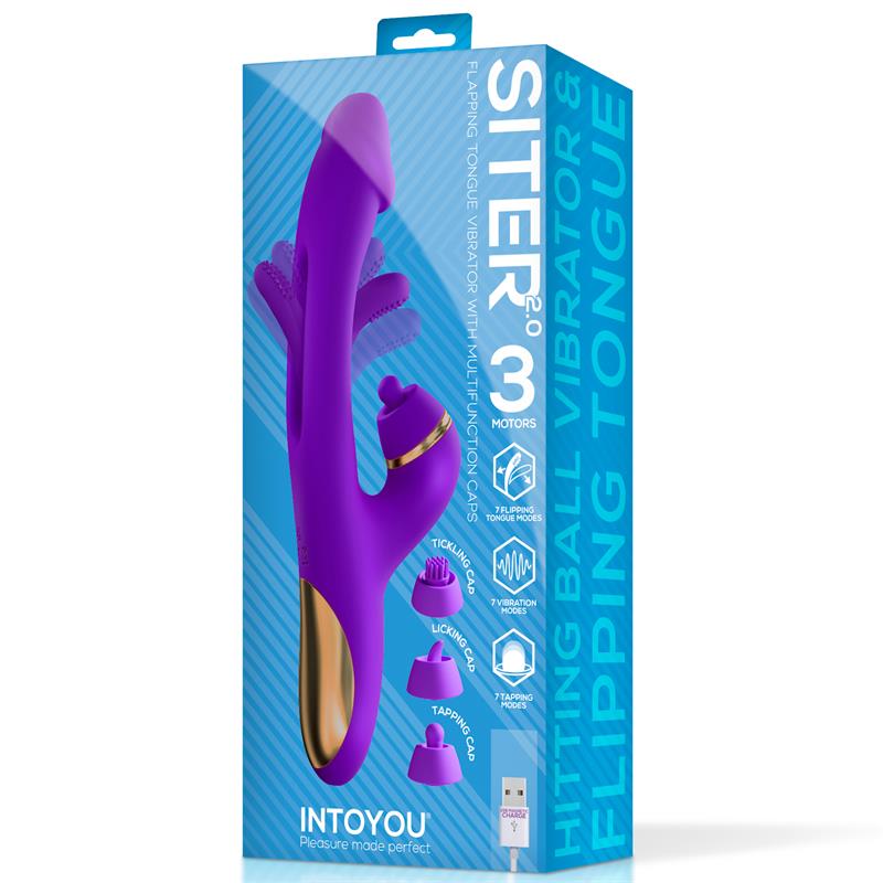 INTOYOU Siter 2.0 Vibrador con Lengua Flapping, Golpeteo y Cabezales Intercambiables