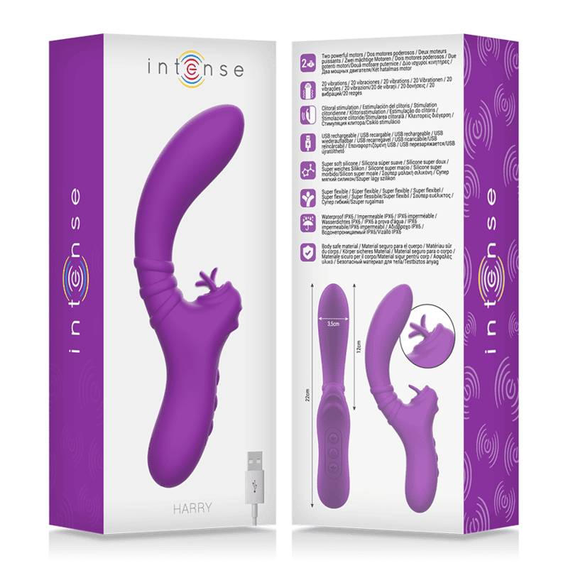 HARRY VIBRADOR FLEXIBLE CON LENGUA MORADO