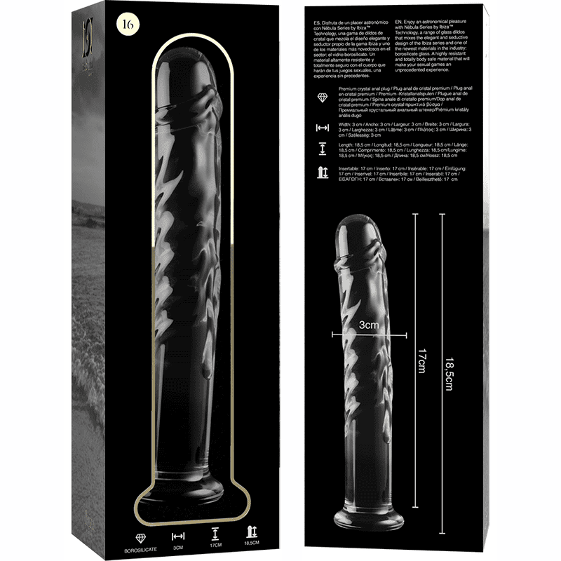 NEBULA SERIES BY IBIZA - MODELO 16 DILDO CRISTAL TRANSPARENTE 18.5 CM -O- 3 CM - Imagen 7