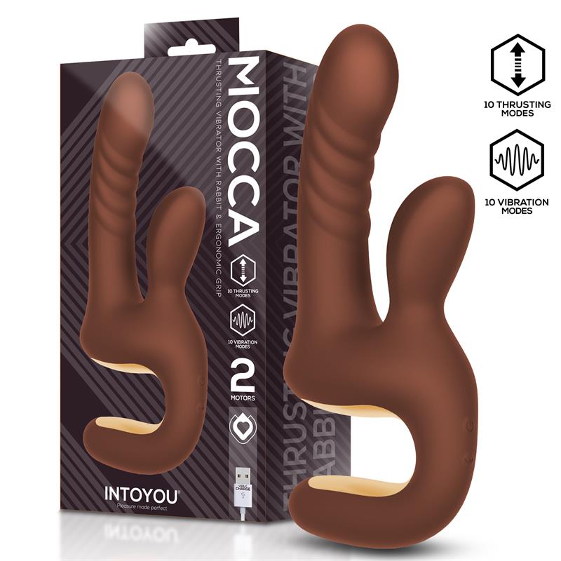 INTOYOU Mocca Vibrador con Thrusting y Mango Ergonómico USB