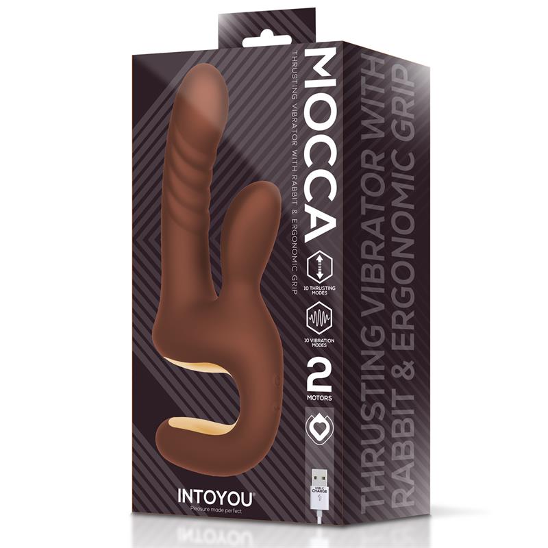 INTOYOU Mocca Vibrador con Thrusting y Mango Ergonómico USB