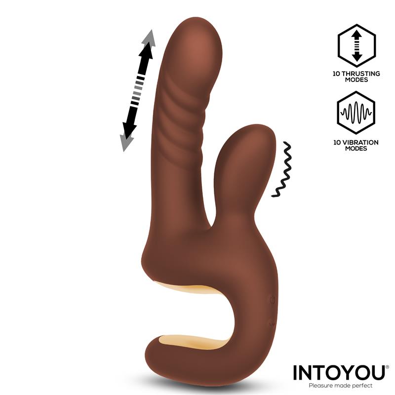 INTOYOU Mocca Vibrador con Thrusting y Mango Ergonómico USB