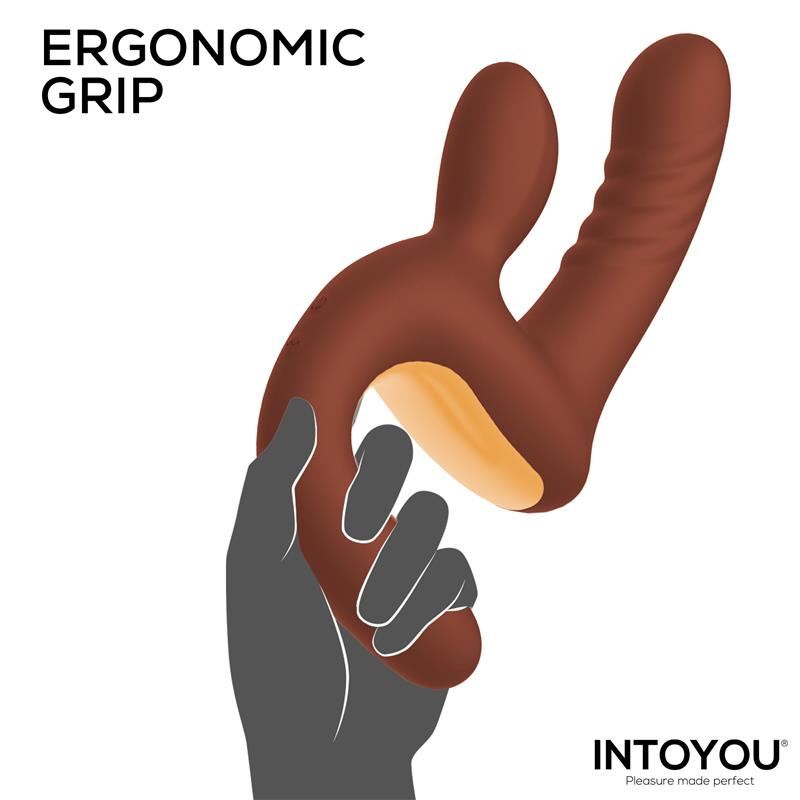 INTOYOU Mocca Vibrador con Thrusting y Mango Ergonómico USB
