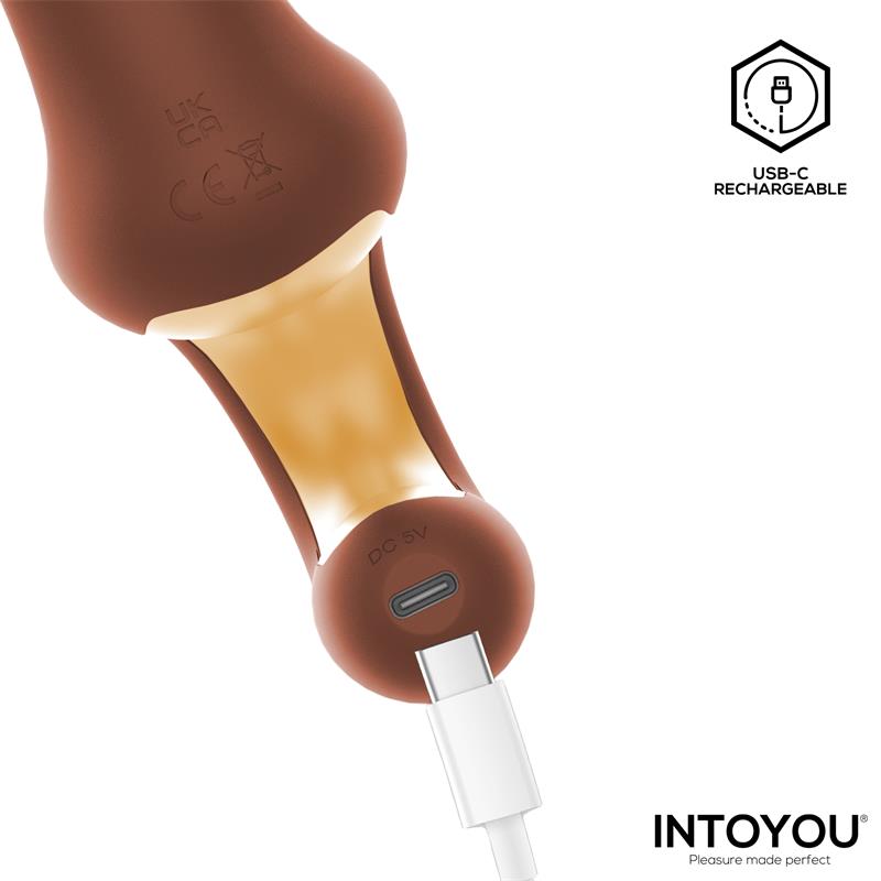 INTOYOU Mocca Vibrador con Thrusting y Mango Ergonómico USB