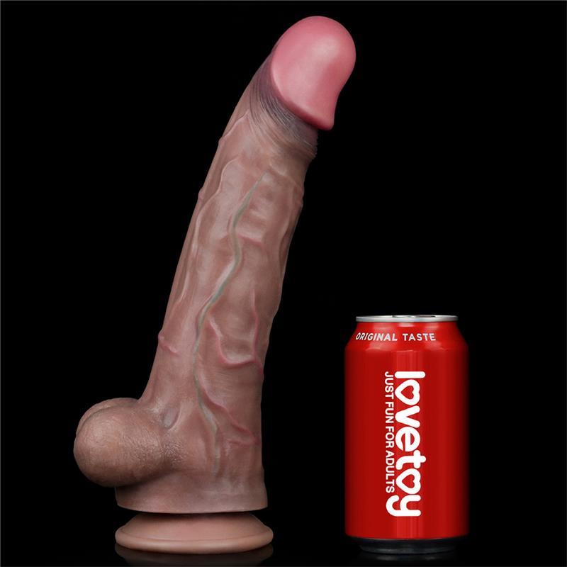 LOVETOY Dildo Realista Doble Capa Silicona Platinum 11.5"