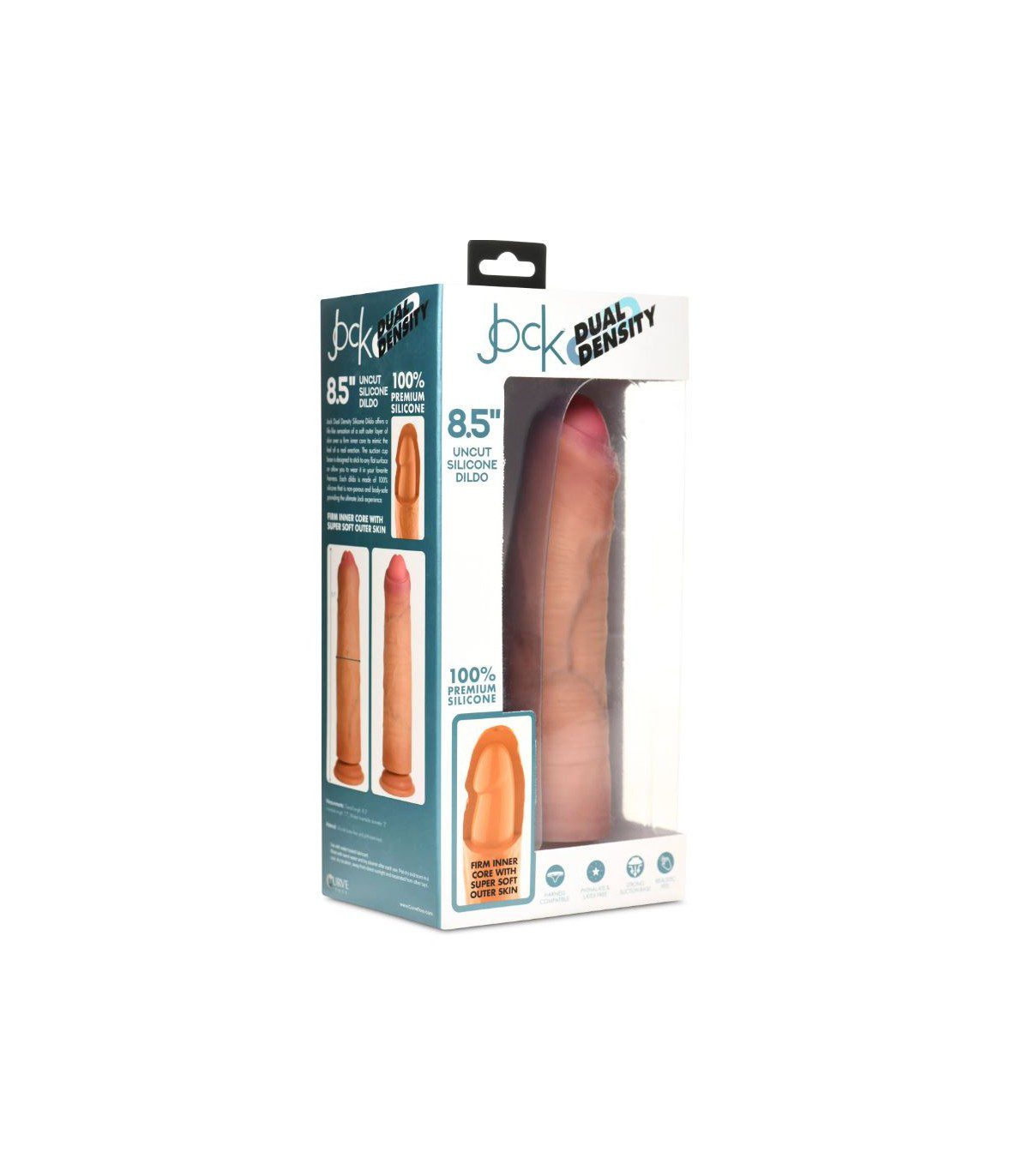 DILDO PENE DOBLE DENSIDAD UNCUT FLESH 21'6 CM