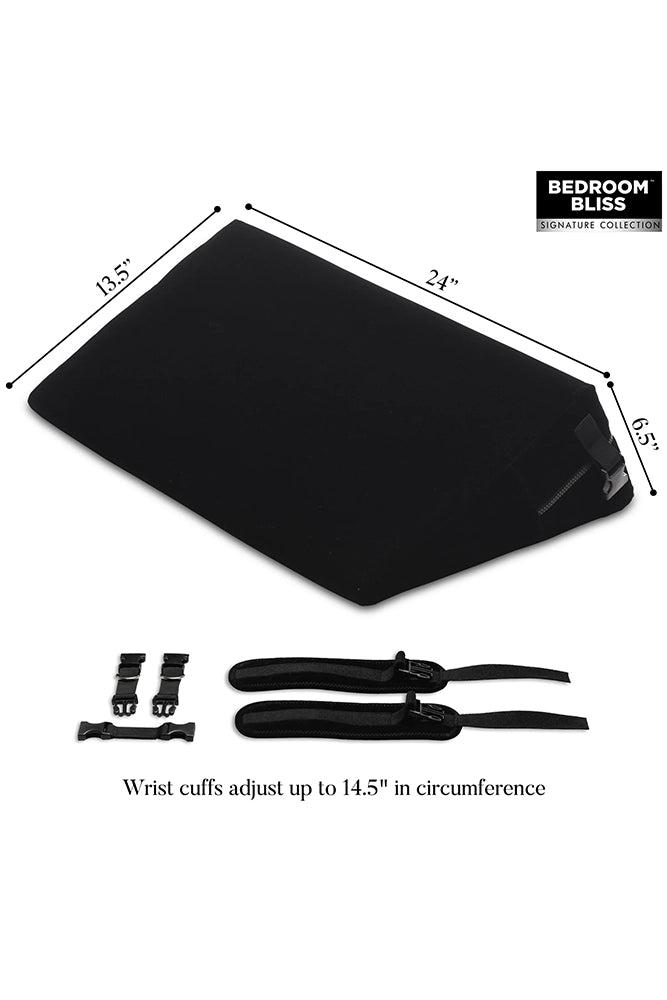 Cojín Bondage Cushion negro con esposas, conectores y correas incluidos