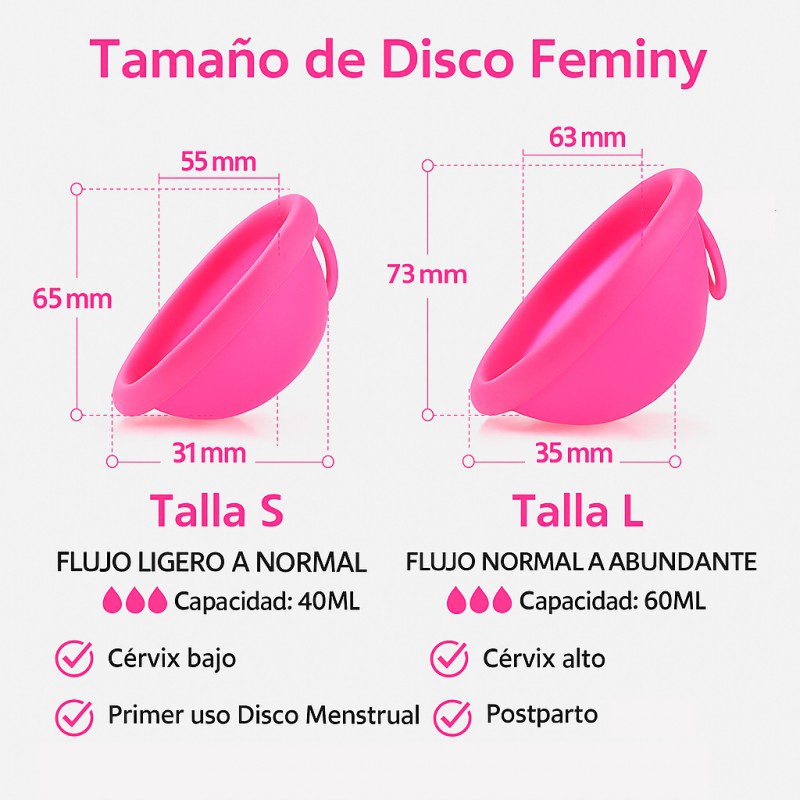 Disco Feminy Menstrual Cup Apta para penetración con anilla fácil extracción - Imagen 3