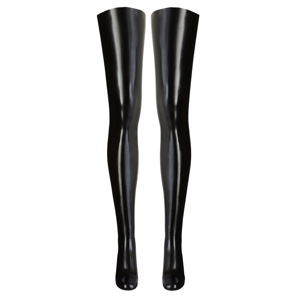 Medias de látex negro LATE X, acabado brillante