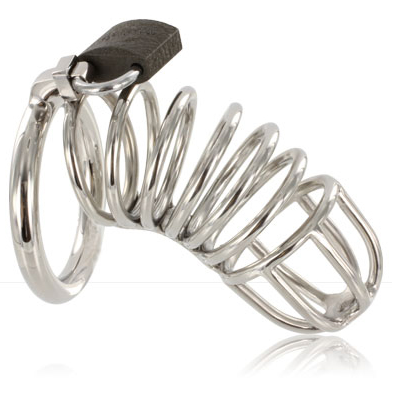 Metal Hard jaula y anillo de castidad de acero inoxidable