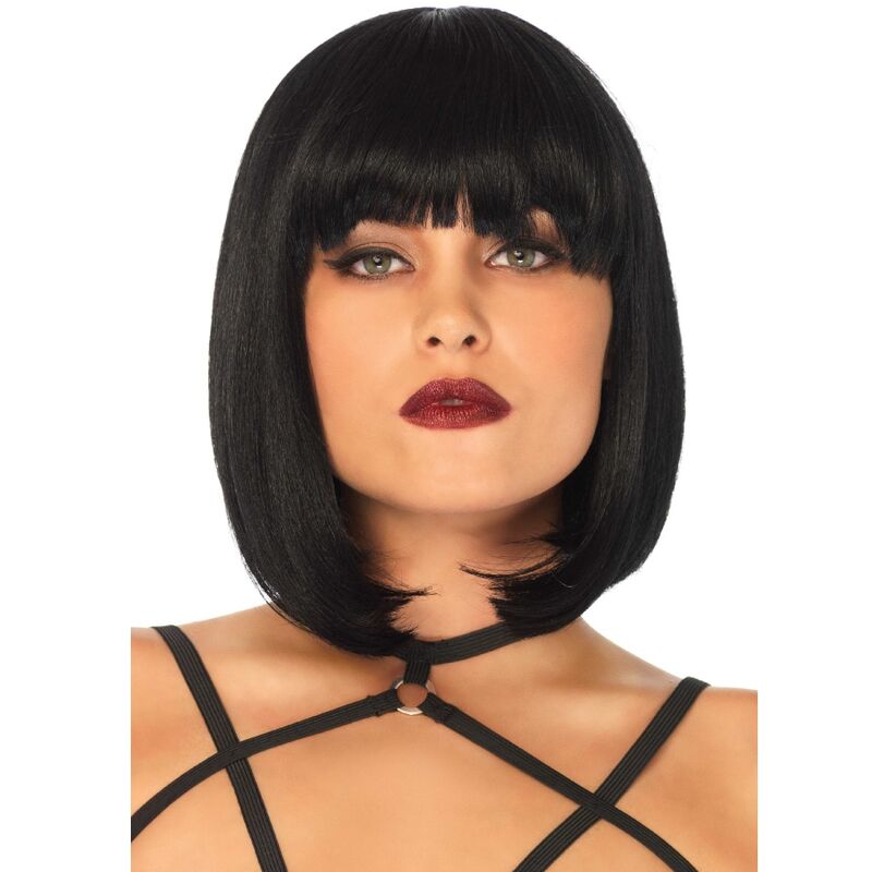 Peluca bob negra Leg Avenue de corte corto