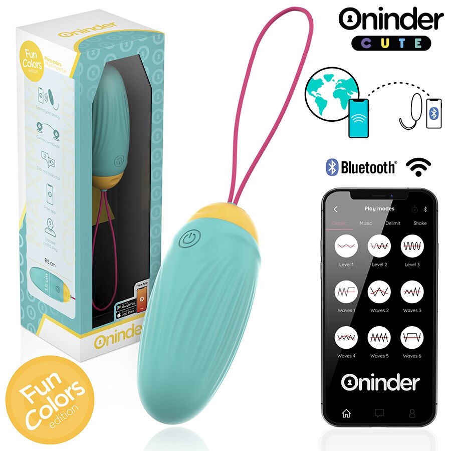 ONINDER CUTE - LOVE PLEASURE HUEVO VIBRO-GEMAS ROTADORAS SILICONA - APP MUNDIAL GRATUITA
