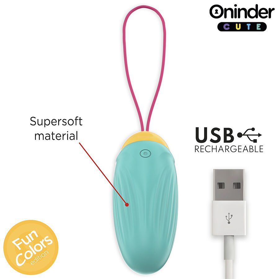 ONINDER CUTE - LOVE PLEASURE HUEVO VIBRO-GEMAS ROTADORAS SILICONA - APP MUNDIAL GRATUITA